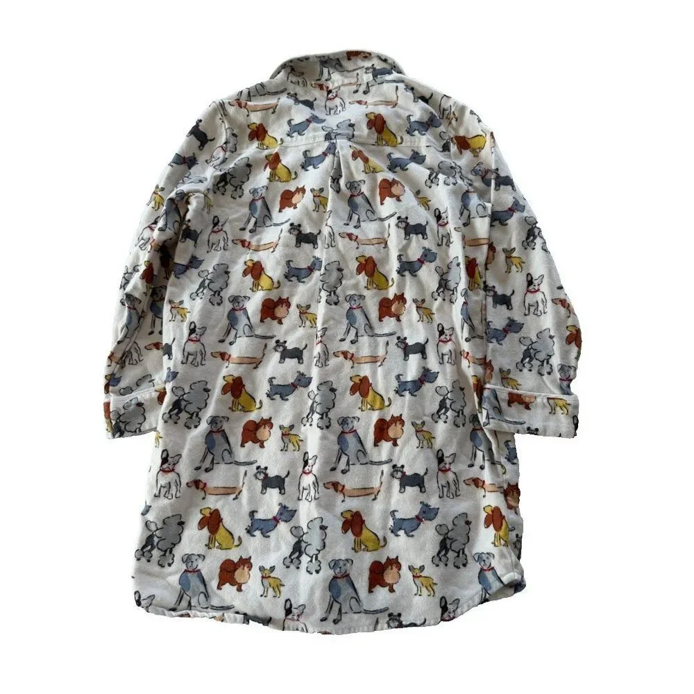 The Company Store Girls 6/7 Fleece Dog Pajama Shirt Gown